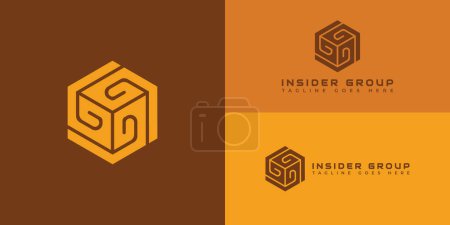 Abstract initial letter IG or GI initial logo design vector symbol graphic idea creative in yellow color isolated on brown backgrounds. Abstract letter IG logo applied for oil business company logo