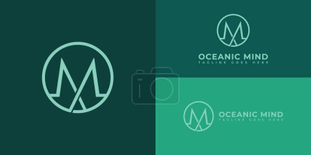 Abstraktes Anfangsbuchstaben OM oder MO Logo in weicher grüner Farbe mit mehreren grünen Hintergrundfarben präsentiert. Das Logo eignet sich für Spa- und Wellness-Unternehmen Logo Design-Inspirationsvorlagen.