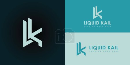 Lettre initiale abstraite logo LK ou KL en couleur pastel blanche isolée dans plusieurs couleurs d'arrière-plan. Modèle vectoriel initial de lettre LK ou KL appliqué pour l'inspiration de conception de logo d'affaires et de conseil