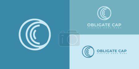 Abstract initial letter OC or CO logo in soft blue color isolated in multiple background colors applied for business and consulting company logo design inspiration template. Blue Circular Rounded Line