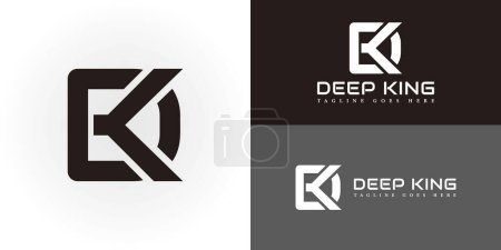 Abstrakter Anfangsbuchstabe DK oder KD Logo in schwarzer Farbe isoliert in mehreren Hintergrundfarben. Das Logo wird für Bekleidung Sport Business Logo Design Inspirationsvorlage angewendet