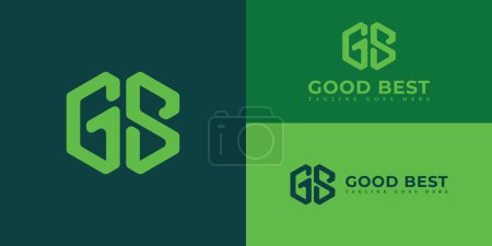 Modèle vectoriel abstrait de logo GB et BG en couleur verte isolé sur plusieurs couleurs d'arrière-plan. Lettre GB ou BG appliquée pour Business et technologie logo design inspiration template