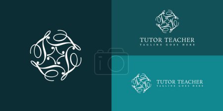 Modèle de logo de lettre initiale TT ou T abstrait en couleur Tosca verte isolée sur plusieurs couleurs de fond. Lettre abstraite TT logo appliqué pour la comptabilité et la conception de logo financier modèle d'inspiration