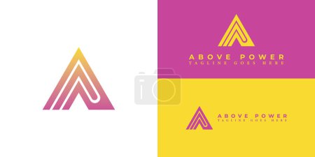 Logotipo abstracto de la carta AP Design Company Ap Logo Vector Illustration en color rosa amarillo aislado en múltiples fondos. Carta AP logotipo aplicado para AI diseño del logotipo del navegador web plantilla de inspiración