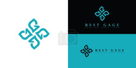 Lettre initiale abstraite logo BG ou GB en couleur cyan bleu isolé sur plusieurs couleurs de fond. Le logo est adapté pour l'immobilier et la gestion immobilière entreprise entreprise logo design inspiration