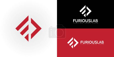 abstrakter Anfangsbuchstabe FL oder LF-Logo in roter Farbe isoliert auf mehreren Hintergrundfarben. Das Logo eignet sich für den Einzelhandel und Unternehmensberatung Unternehmen Logo Design Inspirationsvorlage