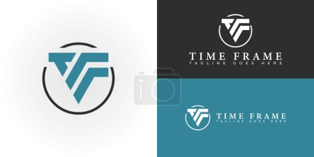 abstract circle initial letter TF or FT logo in blue and black color isolated on multiple background colors. The logo is suitable for videography and entertainment business logo design inspiration