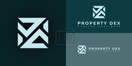 abstract initial square letter PD or DP logo in soft green color isolated on multiple background colors. The logo is suitable for property and real estate investor business logo design inspiration