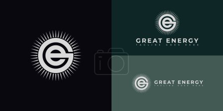 abstract initial circle letter GE or EG logo in silver color isolated on multiple background colors. The logo is suitable for retro agricultural sales and consulting logo design inspiration template