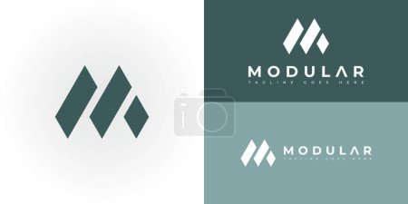 abstract initial mountain letter M or MM logo in green color isolated on multiple background colors. The logo is suitable for print-on-demand or business and consulting company logo design inspiration