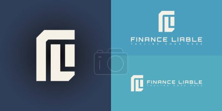 abstract initial rectangle letter FL or LF logo in white color isolated on multiple background colors. The logo is suitable for sports financial technology company logo design inspiration template
