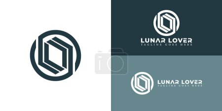 Abstract initial circle letter L or LL logo in green color isolated on multiple background colors. The logo is suitable for business photography logo icons to design inspiration templates.