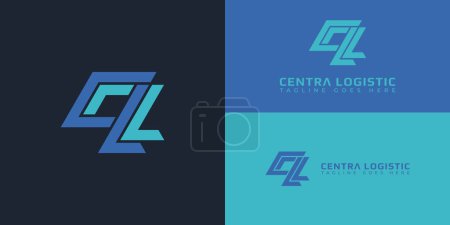 Abstrakter Anfangsbuchstabe CL oder LC-Logo in blauer Farbe isoliert auf mehreren Hintergrundfarben. Das Logo ist für Transport und Logistik Firmenlogo Symbole geeignet, um Inspirationsvorlagen zu entwerfen.