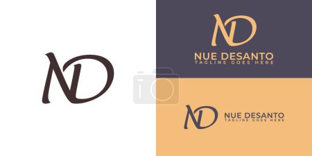 Abstract initial letter ND or DN logo in black and gold color isolated on multiple background colors. The logo is suitable for personal chef branding logo icons to design inspiration templates.
