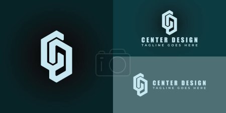 Abstract initial letter CD or DC logo in soft blue color isolated on multiple background colors. The logo is suitable for real estate and construction company logo icons to design inspiration template