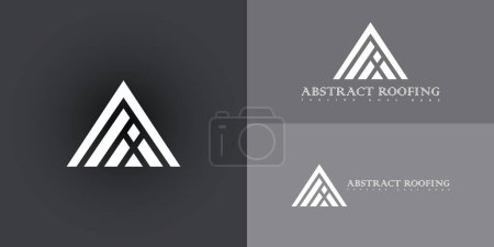 Abstract initial triangle letter AR or RA logo in white color isolated on multiple background colors. The logo is suitable for property and roofing company icon logo design inspiration templates.