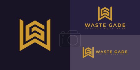 Abstract initial letter WG or GW logo in luxury gold color isolated on multiple background colors. The logo is suitable for property and real estate company icon logo design inspiration templates.