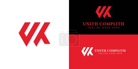 Abstract initial letter UK or KU logo in red color isolated on multiple background colors. The logo is suitable for clothing and fashion brand logo design inspiration templates.