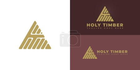 Abstraktes Anfangsdreieck Buchstabe HT oder TH Logo in luxuriöser Goldfarbe isoliert auf mehreren Hintergrundfarben. Das Logo eignet sich für den Innenausbau Firmenlogo Design-Inspirationsvorlagen.
