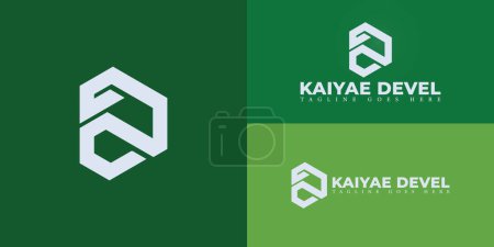 Abstract initial hexagon letter KD or DK logo in white color isolated on multiple background colors. The logo is suitable for property development company logo design inspiration templates.