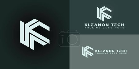 Abstract initial hexagon letter KT or TK logo in soft green color isolated on multiple background colors. The logo is suitable for software technology company logo design inspiration templates.