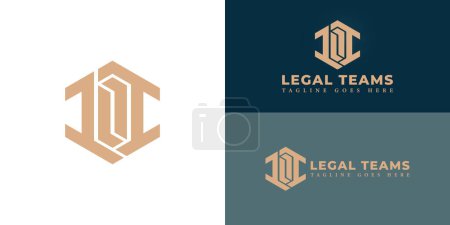 Letra hexágono inicial abstracta logotipo LT o TL en color oro de lujo aislado en múltiples colores de fondo. El logotipo es adecuado para plantillas de inspiración de diseño de logotipo de negocio de propiedad legal y legal.
