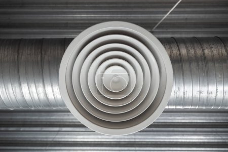 Photo for Ventilation and air conditioning shafts on the ceiling in the building - Royalty Free Image