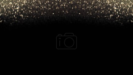 Téléchargez les photos : Feux dorés scintillants déconcentrés bordure bokeh sur fond noir avec espace de copie. - en image libre de droit