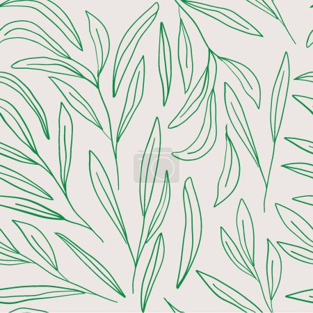 Illustration for Modern floral print. Seamless pattern. Hand drawn style. - Royalty Free Image
