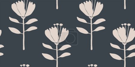 Seamless floral pattern beautiful flowers vector. Abstract pattern. Modern design template. Hand drawn style.