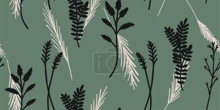Illustration for Seamless floral pattern beautiful flowers vector. Abstract pattern. Modern design template. Hand drawn style. - Royalty Free Image