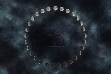 Téléchargez les photos : Phases de la Lune, Cycle lunaire, Ciel nocturne - en image libre de droit