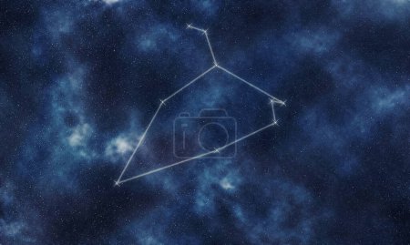 Photo for Cepheus Star Constellation, Night Sky, Constellation Lines King Cepheus - Royalty Free Image