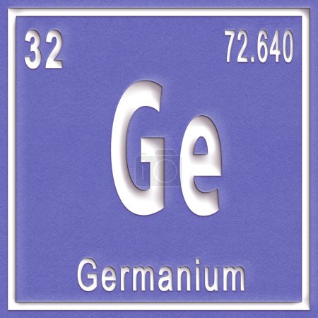 Téléchargez les photos : Élément chimique Germanium, Signe avec numéro atomique et poids atomique, Élément de tableau périodique - en image libre de droit