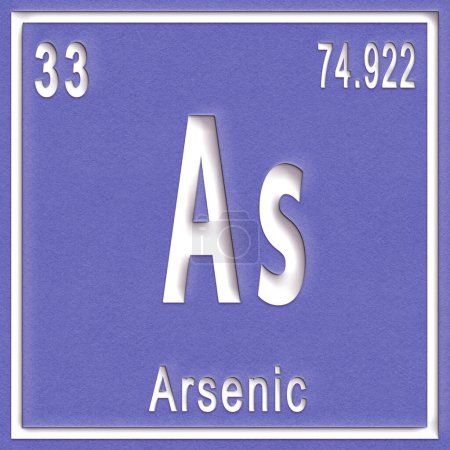 Téléchargez les photos : Élément chimique arsenic, Signe avec numéro atomique et poids atomique, Élément de tableau périodique - en image libre de droit