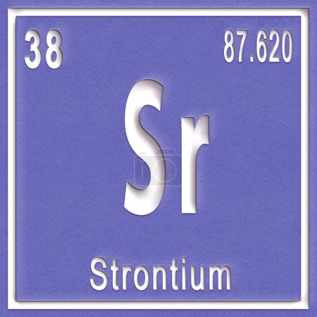 Photo for Strontium chemical element, Sign with atomic number and atomic weight, Periodic Table Element - Royalty Free Image