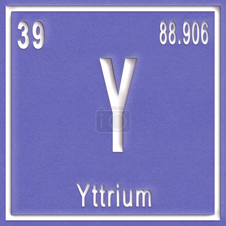 Photo for Yttrium chemical element, Sign with atomic number and atomic weight, Periodic Table Element - Royalty Free Image