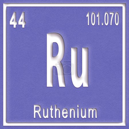 Photo for Ruthenium chemical element, Sign with atomic number and atomic weight, Periodic Table Element - Royalty Free Image
