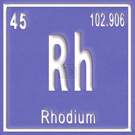 Photo for Rhodium chemical element, Sign with atomic number and atomic weight, Periodic Table Element - Royalty Free Image