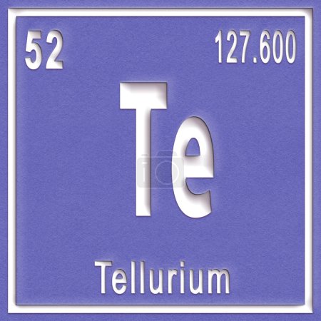 Photo for Tellurium chemical element, Sign with atomic number and atomic weight, Periodic Table Element - Royalty Free Image
