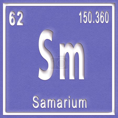 Photo for Samarium chemical element, Sign with atomic number and atomic weight, Periodic Table Element - Royalty Free Image