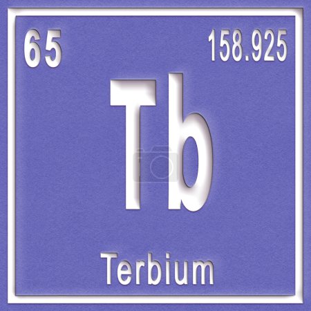 Photo for Terbium chemical element, Sign with atomic number and atomic weight, Periodic Table Element - Royalty Free Image