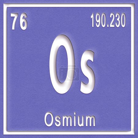 Foto de Elemento químico de Osmio, Signo con número atómico y peso atómico, Elemento de Tabla Periódica - Imagen libre de derechos