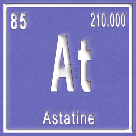 Photo for Astatine chemical element, Sign with atomic number and atomic weight, Periodic Table Element - Royalty Free Image