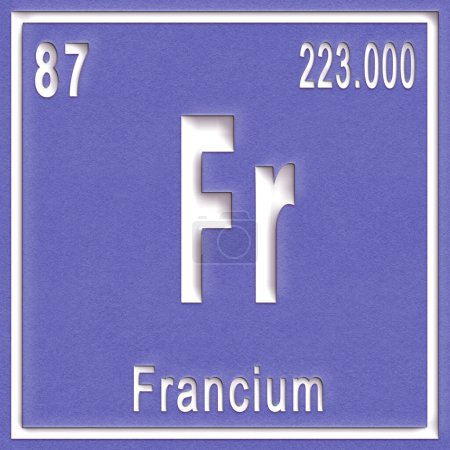 Photo for Francium chemical element, Sign with atomic number and atomic weight, Periodic Table Element - Royalty Free Image