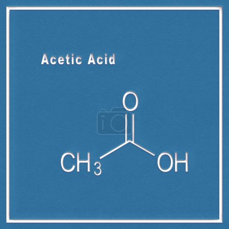 Téléchargez les photos : Acide acétique, Formule chimique structurelle sur fond blanc - en image libre de droit