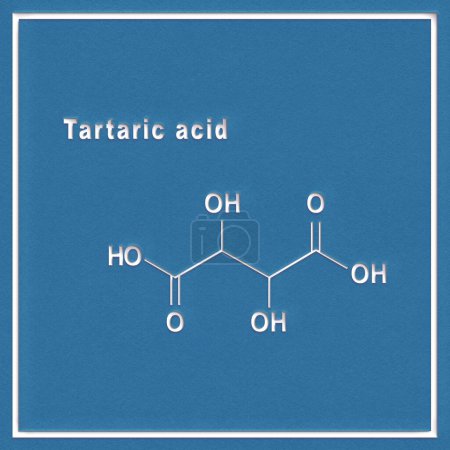 Photo for Tartaric acid, Structural chemical formula on a white backgroun - Royalty Free Image