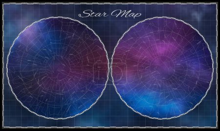 Photo for High detailed Star Map with names of constellations - Royalty Free Image