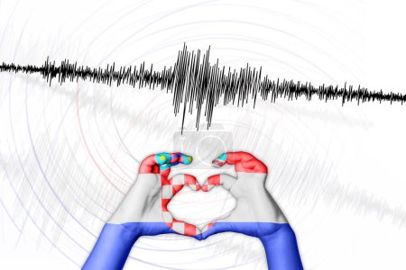 Téléchargez les photos : Seismic activity earthquake Croatia symbol of heart Richter scale - en image libre de droit