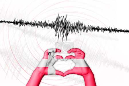 Photo for Seismic activity earthquake Denmark symbol of heart Richter scale - Royalty Free Image